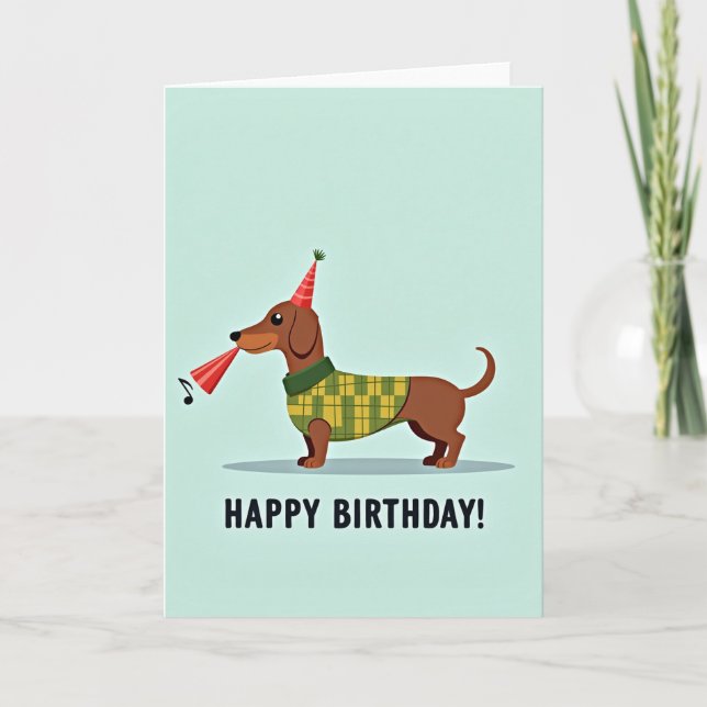 Carte d'illustration de chien festif (Devant)