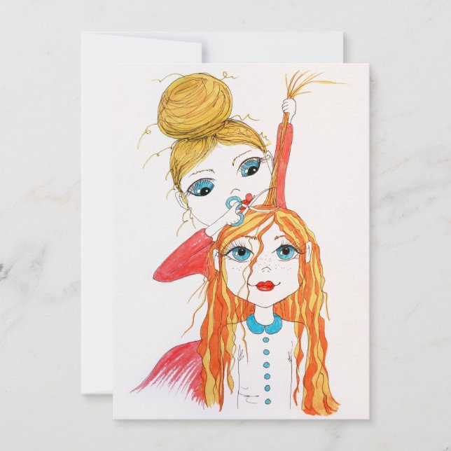 Carte d'illustration de coupe de cheveux mignonne (Devant)
