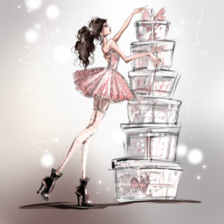 Carte d'illustration de la mode de Noël