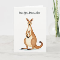 Carte d'illustration de l'amour de maman roo