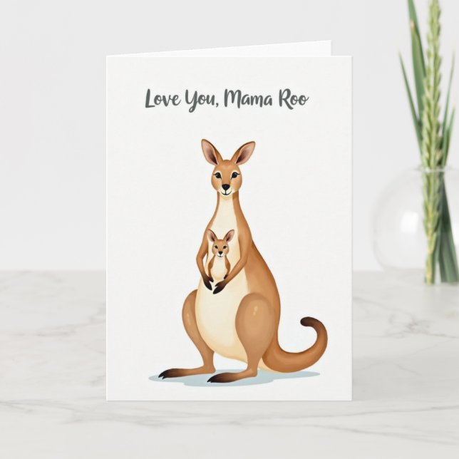 Carte d'illustration de l'amour de maman roo (Devant)