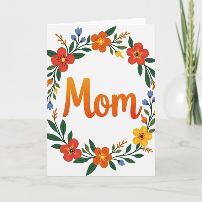Carte d'illustration de maman florale (Devant)
