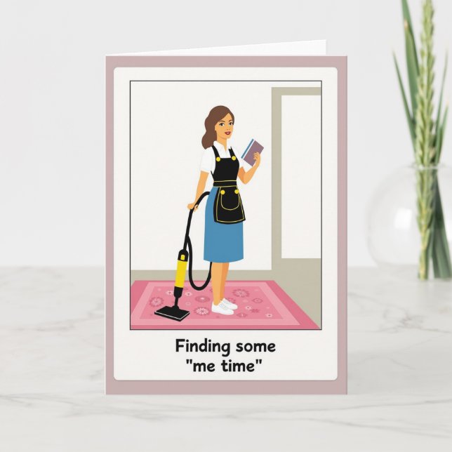 Carte d'illustration de maman lectrice (Devant)