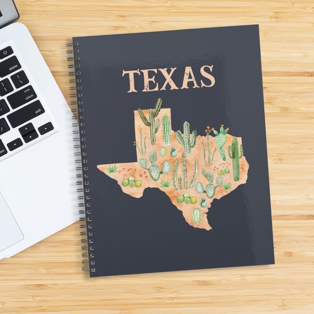 Carte d'illustration de plantes de cactus du Texas (In situ)