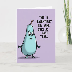 Carte d'illustration de poire d'anniversaire