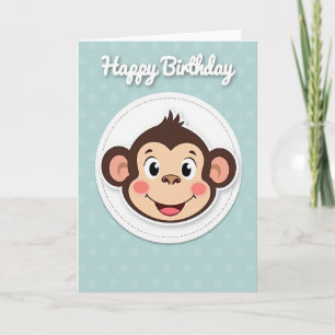 Carte d'illustration de singe d'anniversaire