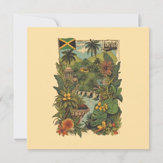 Carte d'illustration de voyage à la Jamaïque de st (Devant)