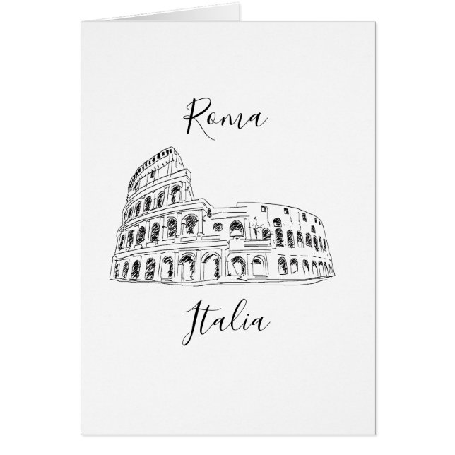 Carte d'illustration du Colisée de Rome Italie (Devant)