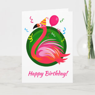 Carte d'illustration Flamant rose Party