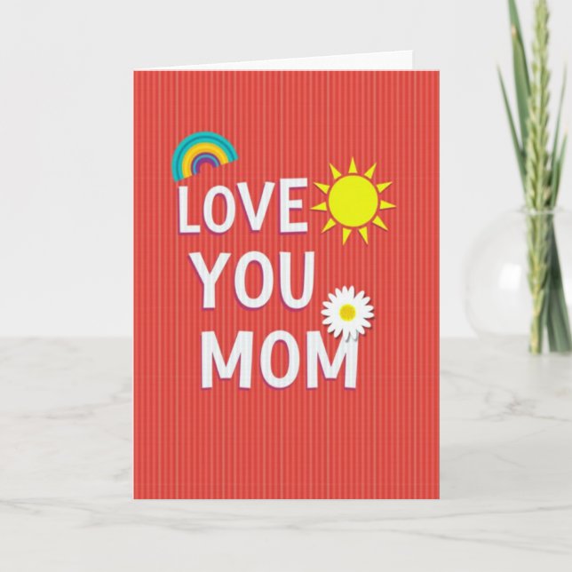 Carte d'illustration "Je t'aime Maman" (Devant)