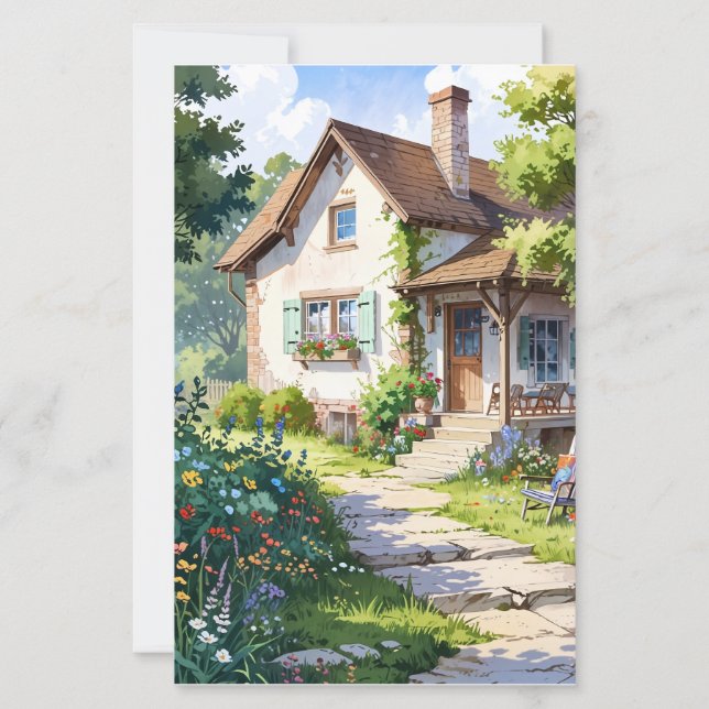 carte d'illustration maison vintage (Devant)