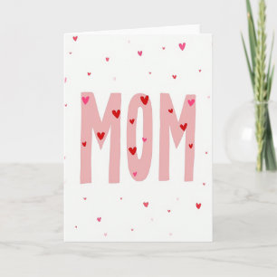 Carte d'illustration Maman Cœur Rose
