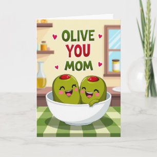 Carte d'illustration Olive You Maman