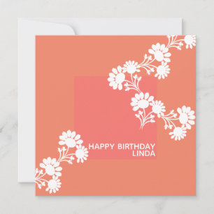 Carte d'illustration orange à deux tons floraux