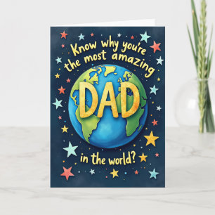 Carte d'illustration Papa Monde Incroyable