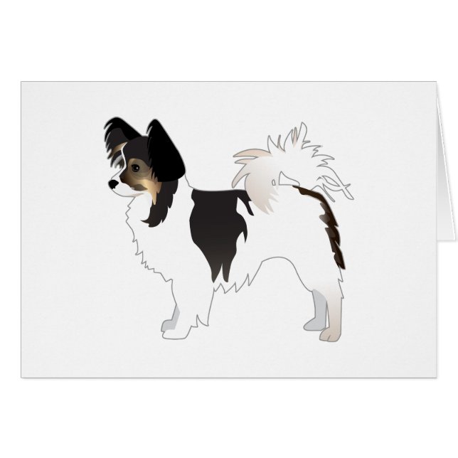 Carte d'illustration Papillon Toy Dog Breed Tri-co (Devant horizontal)