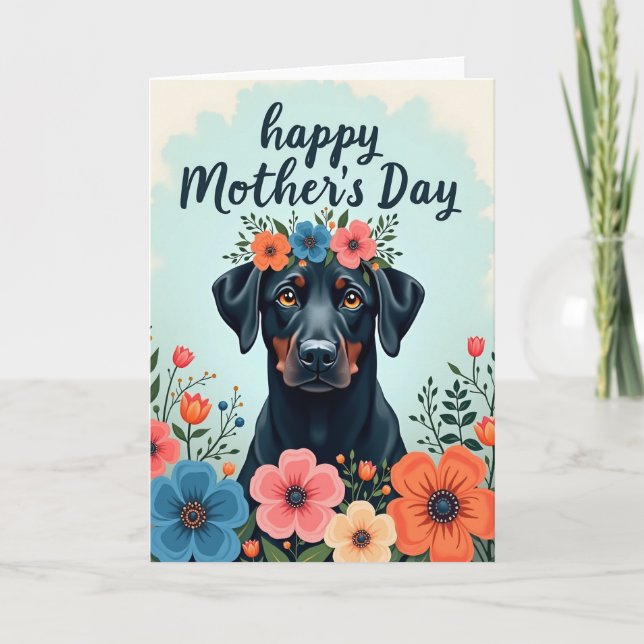 Carte d'Illustration pour la Fête des Mères Chien (Devant)