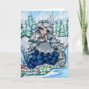 Carte d'Imaginaire de Noël Ice Princess Snowy Owl