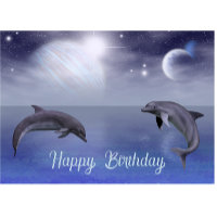 Carte d'Imaginaire Dolphin Ocean et Night Sky