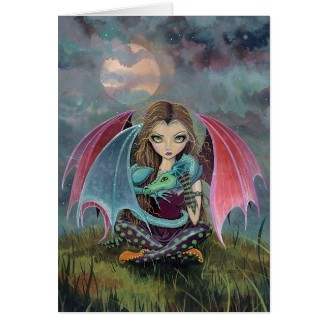 Carte d'Imaginaire Little Gothic Fairy and Dragon (Devant)