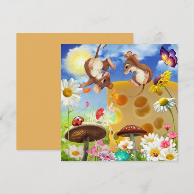 Carte d'Imaginaire plat de viande et de fromage (Devant / Derrière)