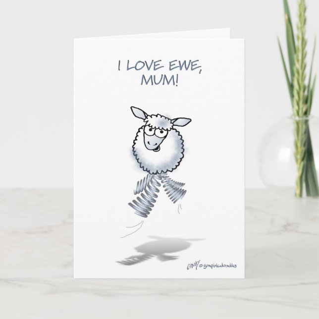 Carte Dimanche de la Mère "J'aime la brebis, maman ! (Devant)