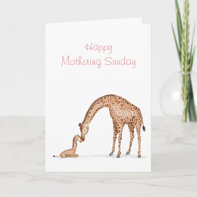Carte dimanche Giraffe et veau Mathering (Devant)