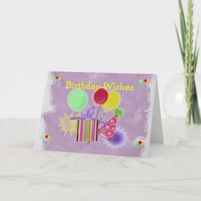 Carte Dimensionner les souhaits d'anniversaire (Devant)