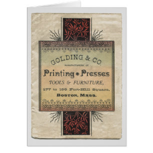 Carte d'impression de presse à lettres Golding 18