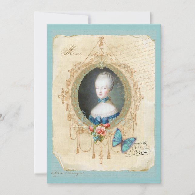 Carte d'impression Papillon Young Queen Marie Anto (Devant)