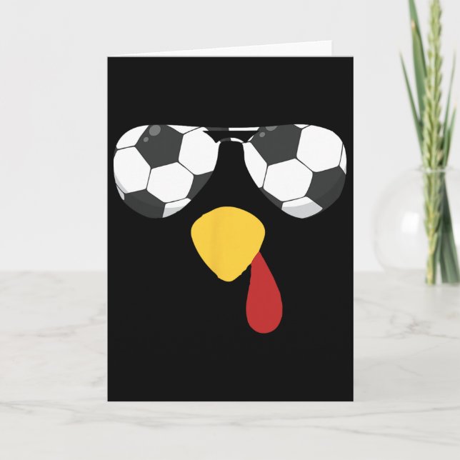 Carte Dinde cool visage avec lunettes de soleil de footb (Devant)