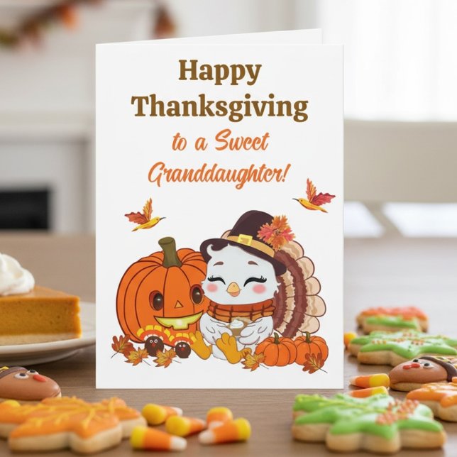 Carte Dinde de bébé et de citrouille de Thanksgiving pou (Créateur téléchargé)