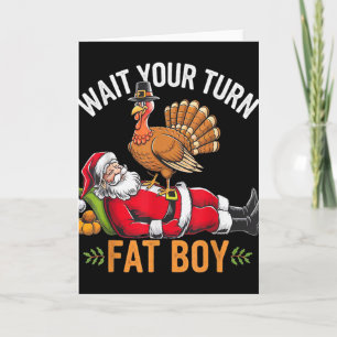 Carte Dinde de Noël drôle de Thanksgiving Vs Santa pour