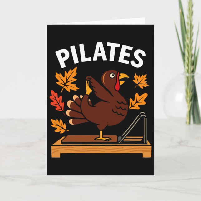 Carte Dinde de Pilates de Thanksgiving pour les amateurs (Devant)