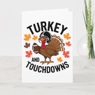 Carte Dinde de Thanksgiving et touchés Joueur de footll 