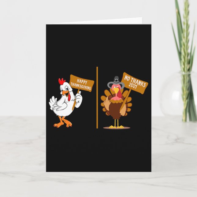 Carte Dinde de Thanksgiving Pas Merci Halloween Grincheu (Devant)