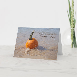 Carte Dinde de Thanksgiving sur la plage