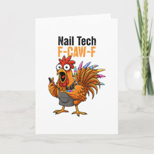 Carte Dinde de Thanksgiving Tech Ongles Poulet F-caw-f V
