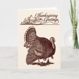 Carte Dinde de Thanksgiving vintage récolte