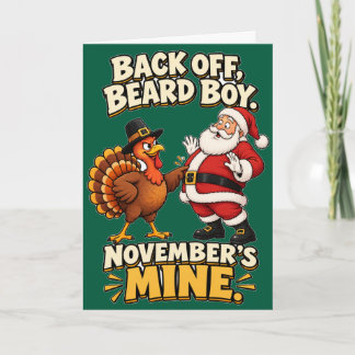 Carte Dinde drôle contre Santa Thanksgiving novembre hum