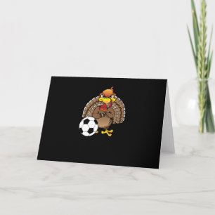 Carte Dinde drôle de soccer de Thanksgiving Soccer Cadea