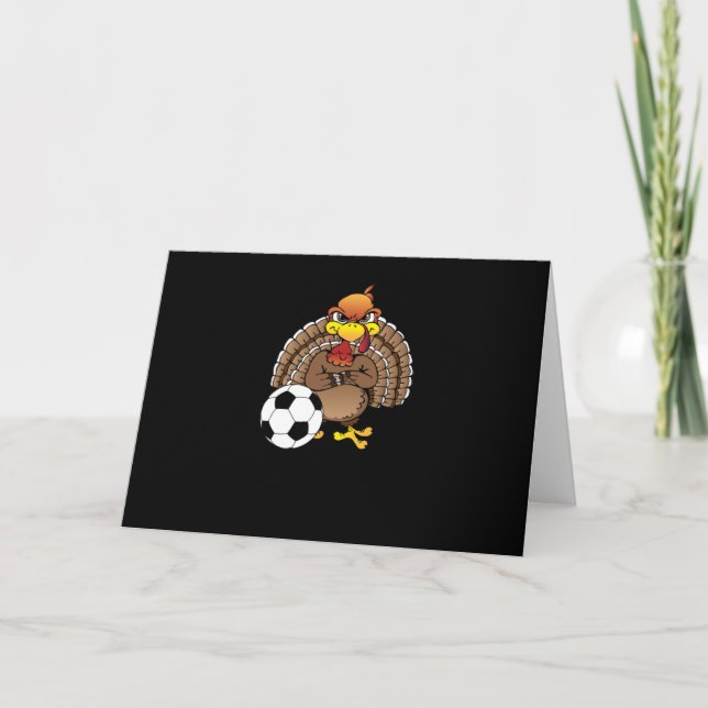Carte Dinde drôle de soccer de Thanksgiving Soccer Cadea (Devant)