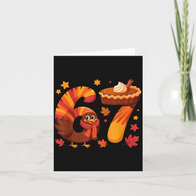 Carte Dinde drôle de Thanksgiving 67 Mème Six Sept  (Devant)