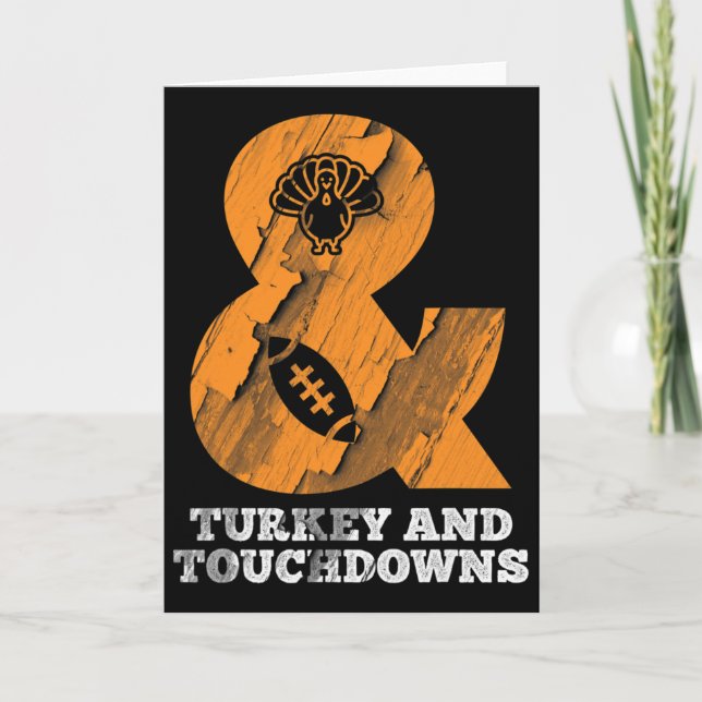 Carte Dinde drôle de Thanksgiving et touchés de foot  (Devant)