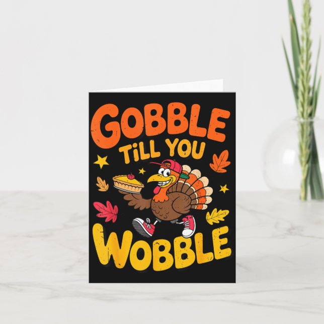 Carte Dinde drôle de Thanksgiving glousse jusqu'à ce que (Devant)