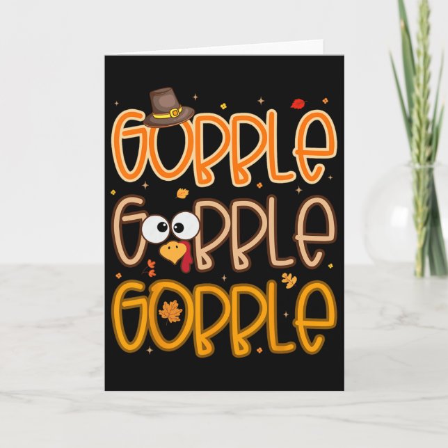 Carte Dinde drôle visage de Thanksgiving Gobble Chemises (Devant)
