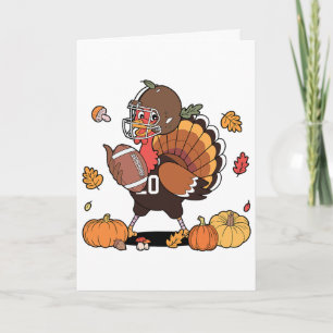 Carte Dinde et Touchdown Thanksgiving Football Hommes Fe