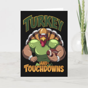 Carte Dinde Et Touchdowns Footll Thanksgiving Game Day