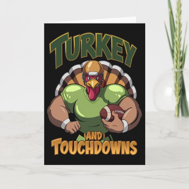 Carte Dinde Et Touchdowns Footll Thanksgiving Game Day (Devant)