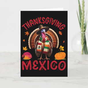 Carte Dinde festive avec une touche mexicaine Joyeux Tha